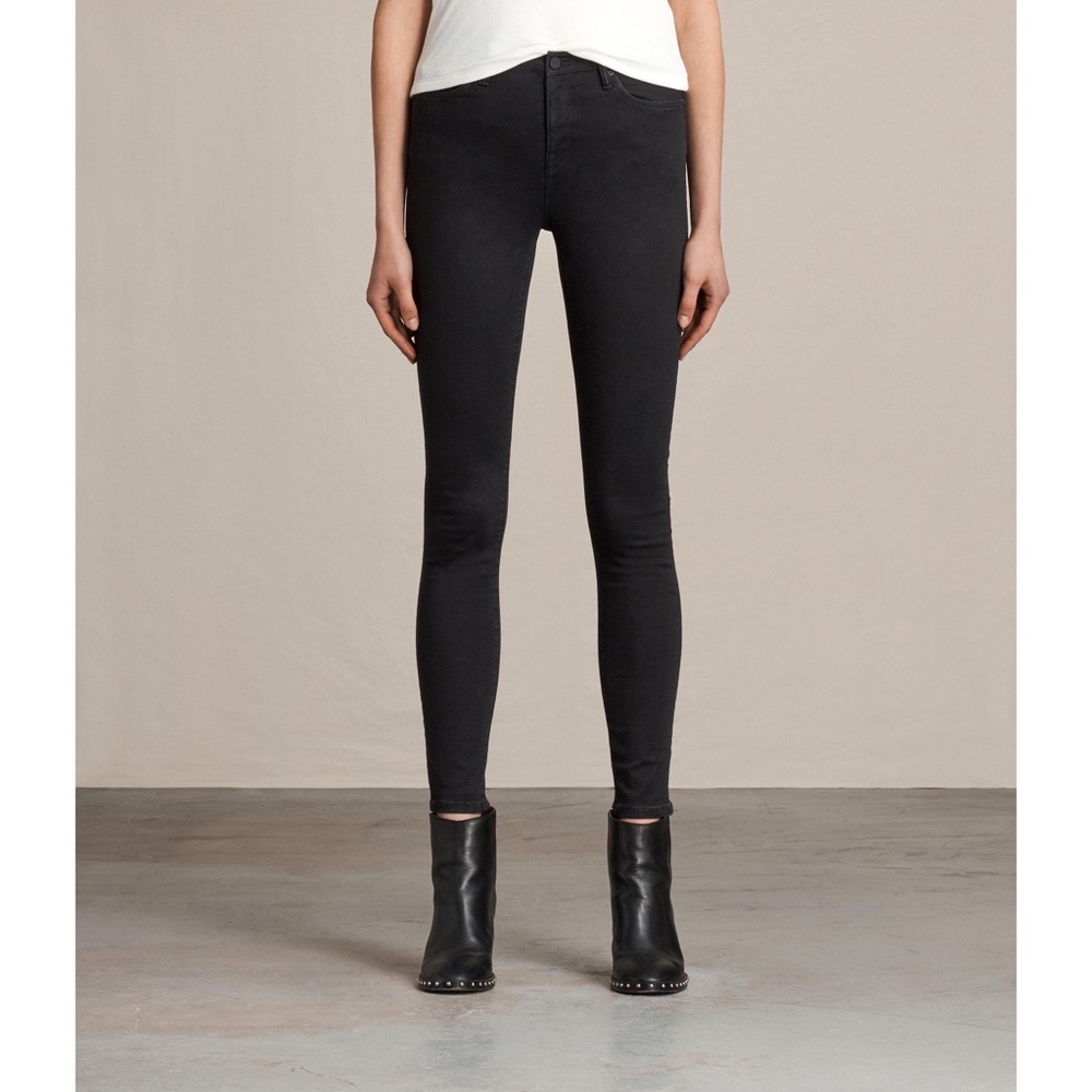 Allsaints black skinny washed jeans